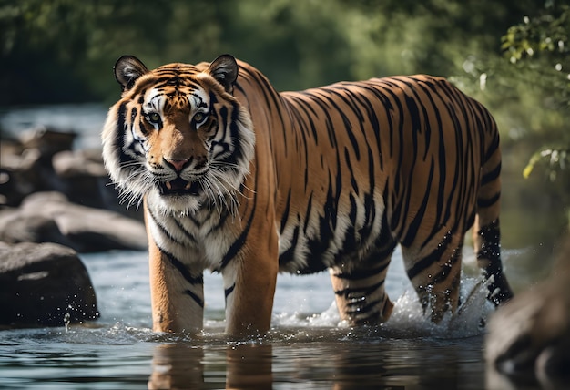 um grande tigre no rio