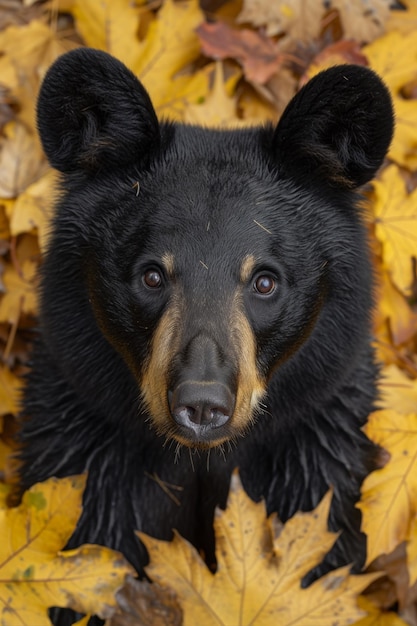 Um grande urso castanho na natureza