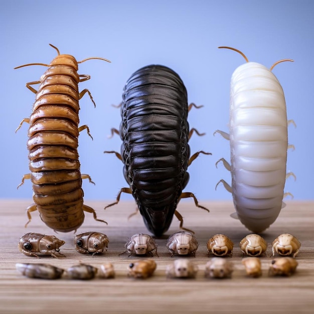 Foto um grupo de abelhas é mostrado com um fundo azul