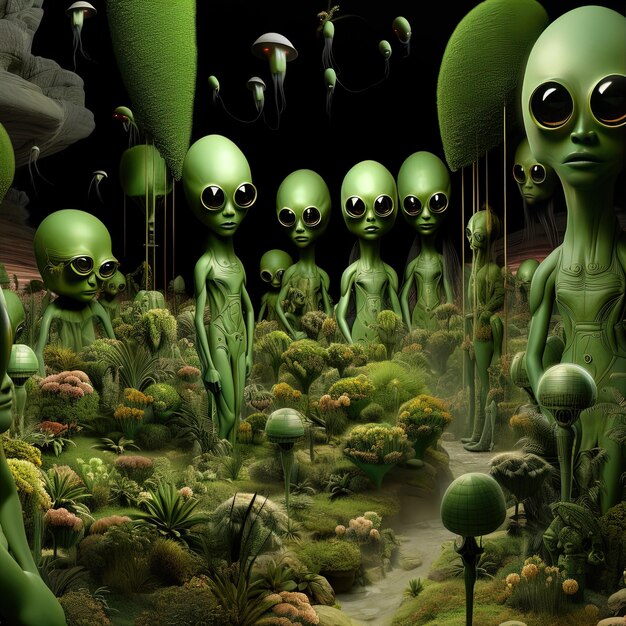 Foto um grupo de alienígenas alienígenas aliens alienígenas estrangeiros alienígenas extraterrestres alienígenas