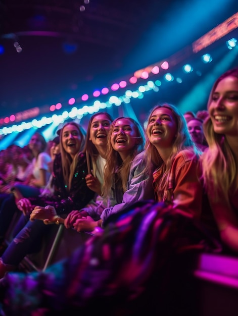 Um grupo de amigos a divertir-se a dançar e a cantar à meia-noite.