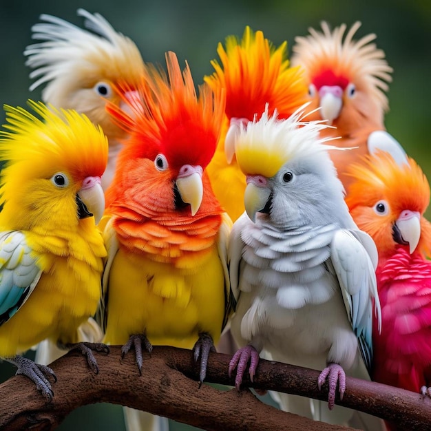 Foto um grupo de aves muitas vezes referido como um rebanho é uma assembleia hipnotizante e diversificada de aves