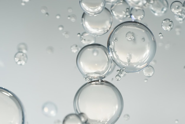 Um grupo de bolhas que estão em uma superfície branca