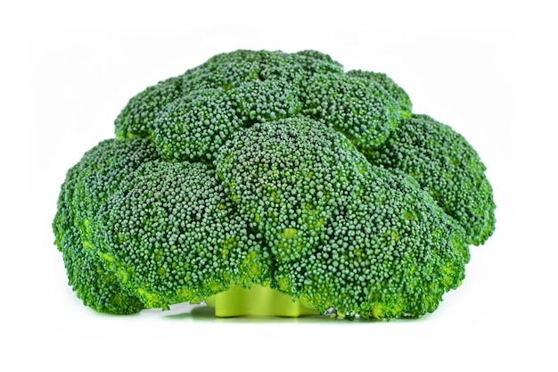 Um grupo de brócolis em um fundo branco