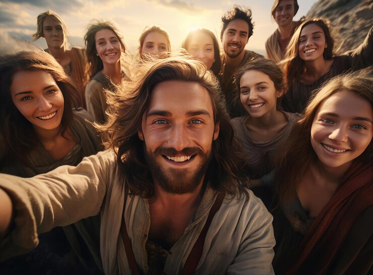 Foto um grupo de cristãos olhando para a câmera