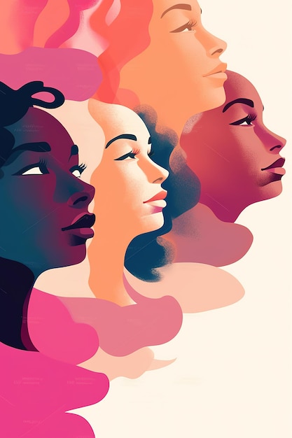 Um grupo de ilustração de mulheres multiétnicas