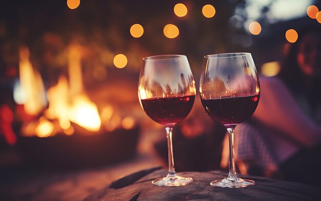 Foto um grupo de jovens a divertir-se a beber vinho vermelho.