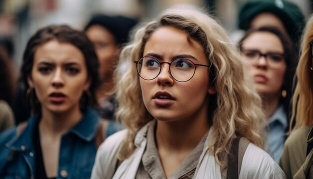 Um grupo de jovens adultos estudando ao ar livre sorrindo e focados gerados pela IA