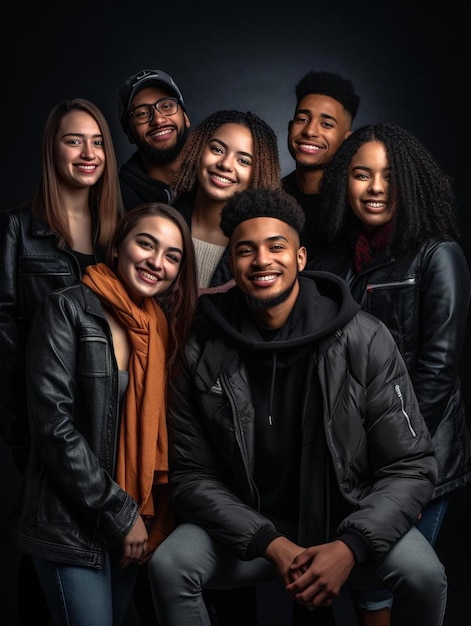 Um grupo de jovens posando para uma foto.