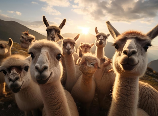 Um grupo de lamas