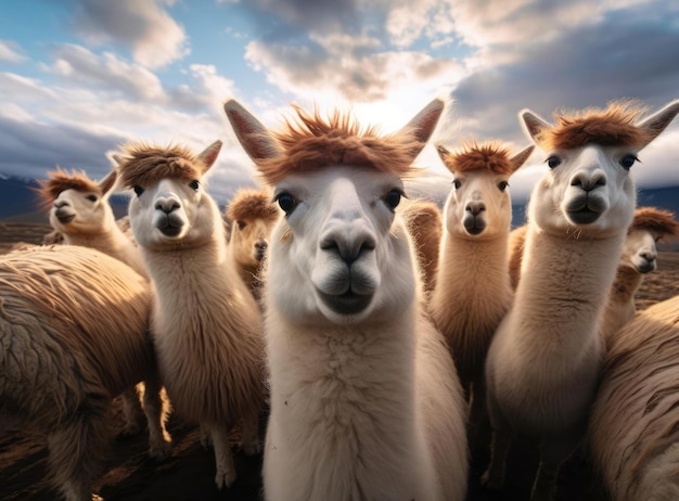 Um grupo de lamas