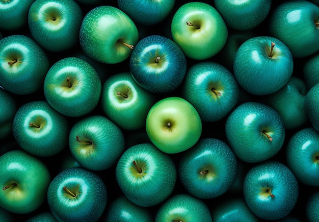 um grupo de maçãs verdes