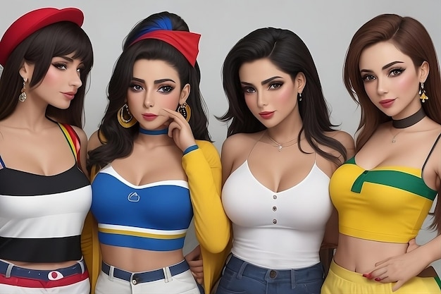 Um grupo de meninas colombianas