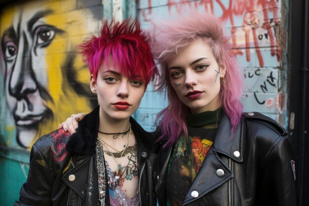 Foto um grupo de mulheres com estilo punk