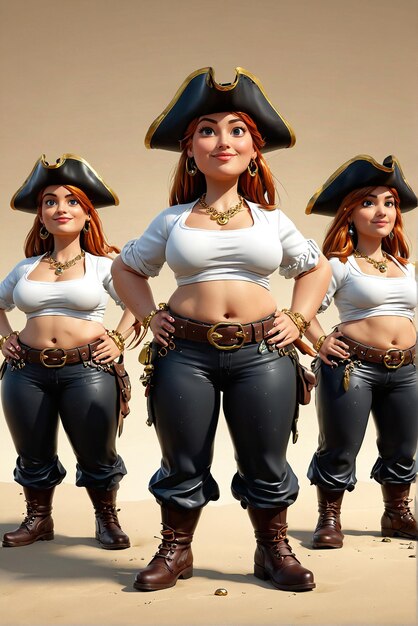 Foto um grupo de mulheres em trajes de pirata