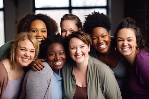 Foto um grupo de mulheres está posando para uma foto