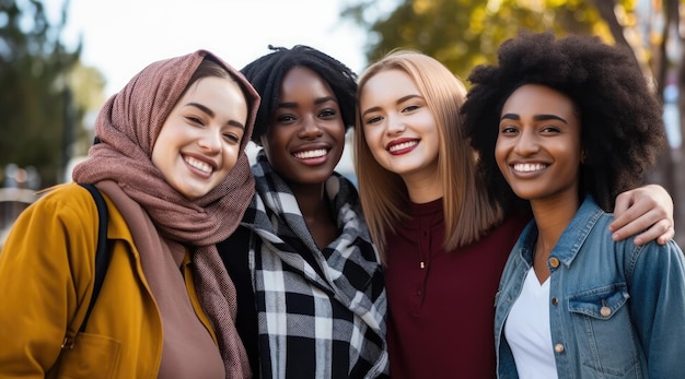 Um grupo de mulheres está sorrindo e sorrindo.