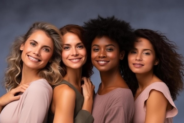 Foto um grupo de mulheres posando para uma foto