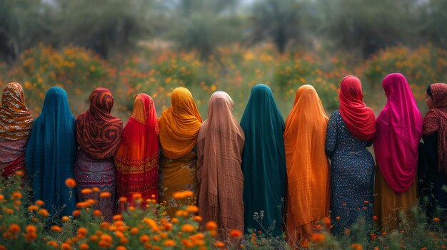 Foto um grupo de mulheres que defende o papel de parede reprodutivo