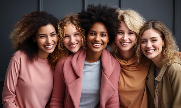 um grupo de mulheres sorrindo e posando para uma foto