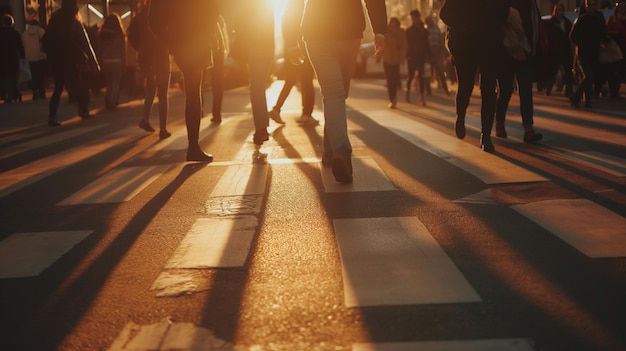 Foto um grupo de pessoas a caminhar por uma