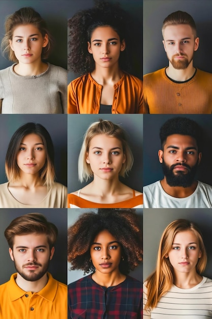 Um grupo de pessoas com diferentes cores e estilos de cabelo