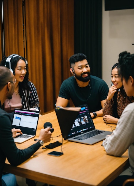 Um grupo de pessoas de diferentes origens chinesas brancas do Oriente Médio e negras e caucasianas