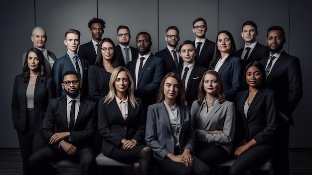 Um grupo de pessoas de terno e gravata se enfileira, uma delas diz 'a empresa é a empresa. '