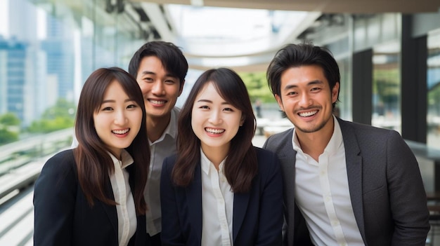 um grupo de pessoas estão sorrindo e posando para uma foto