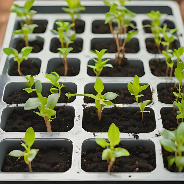 um grupo de plantas que estão em uma mesa