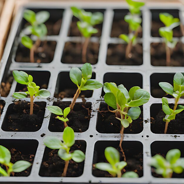 um grupo de plantas que estão num recipiente