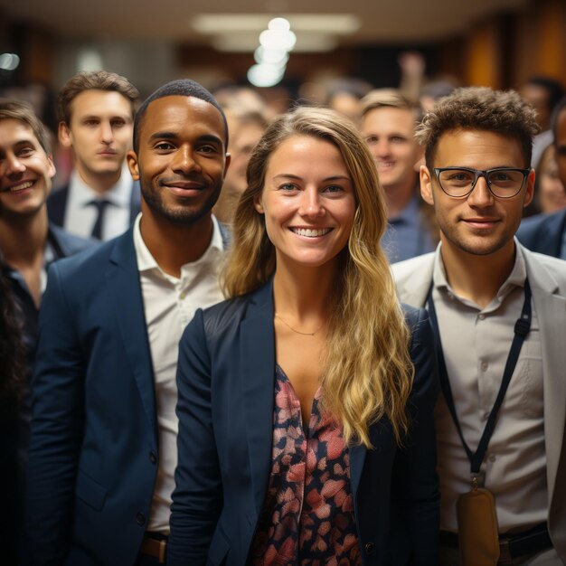 Um grupo de profissionais confiantes em um seminário de sucesso