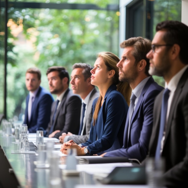 Um grupo de profissionais de negócios numa reunião