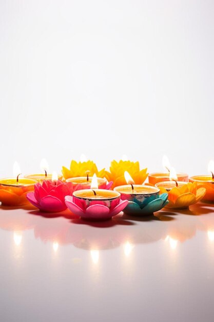 Foto um grupo de velas com uma vela acesa no meio