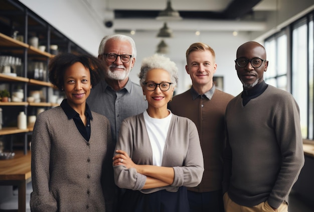 Um grupo diversificado de indivíduos unidos em unidade