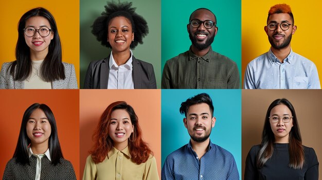 Foto um grupo diverso de pessoas juntas para um painel de entrevistas profissionais