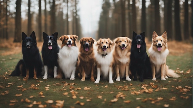 Um grupo hiper-realista de cachorros fofos