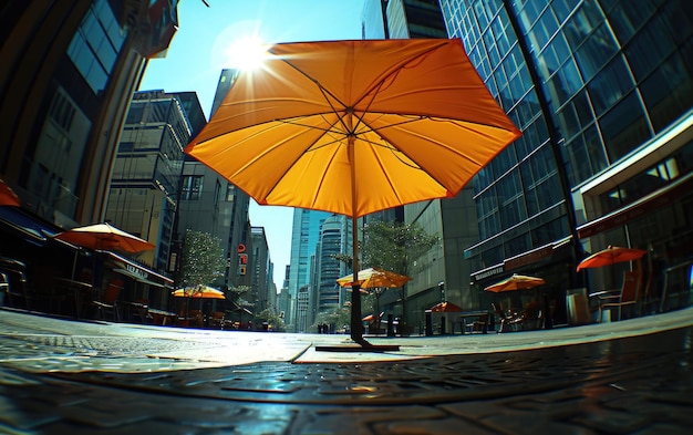 Um guarda-chuva para cobrir a rua uma solução elegante e funcional que melhora as paisagens urbanas abrigo e estética para os pedestres em todas as condições meteorológicas uma experiência ao ar livre vibrante