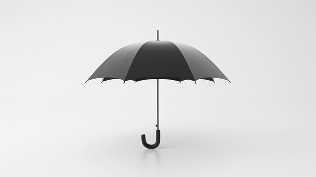 Um guarda-chuva preto isolado em fundo branco renderização 3D