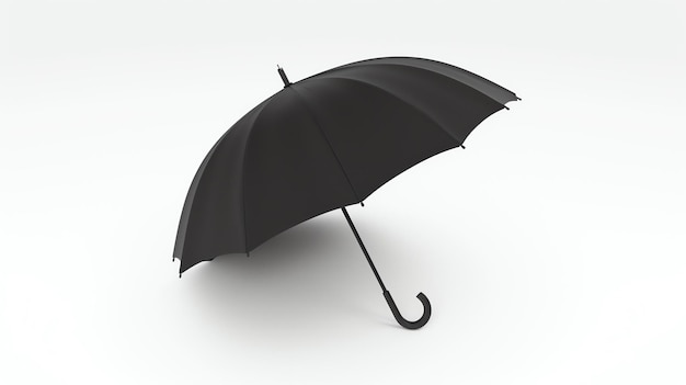 Um guarda-chuva preto isolado em fundo branco