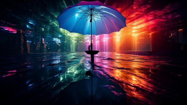um guarda-chuva rosa aberto no estilo