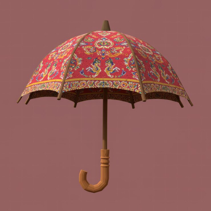 Foto um guarda-chuva vermelho ornamentado