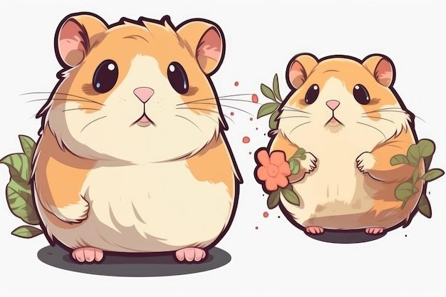 Um hamster e uma flor