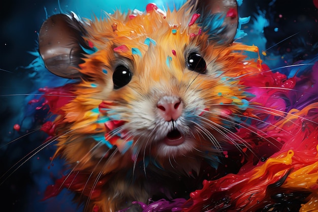 Foto um hamster muito doce e amigável a brilhar. ia generativa.