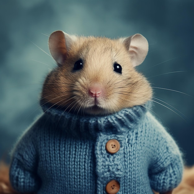 Um hamster vestindo uma camisola que diz hamster