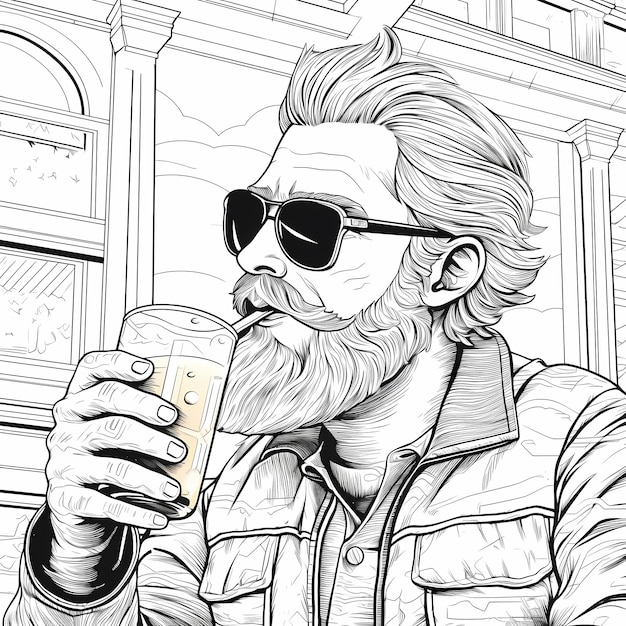 Foto um homem a desfrutar de cerveja