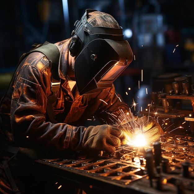 Um homem a trabalhar na produção de cercas