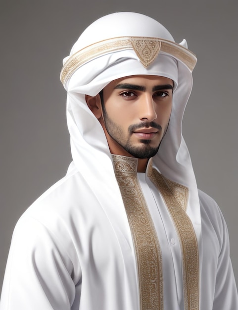 Foto um homem árabe com roupa branca