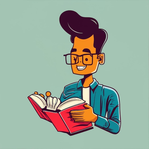 Um homem bengali está a ler um livro.