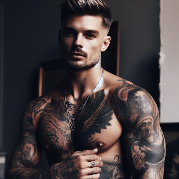 Um homem bonito e tatuado 9